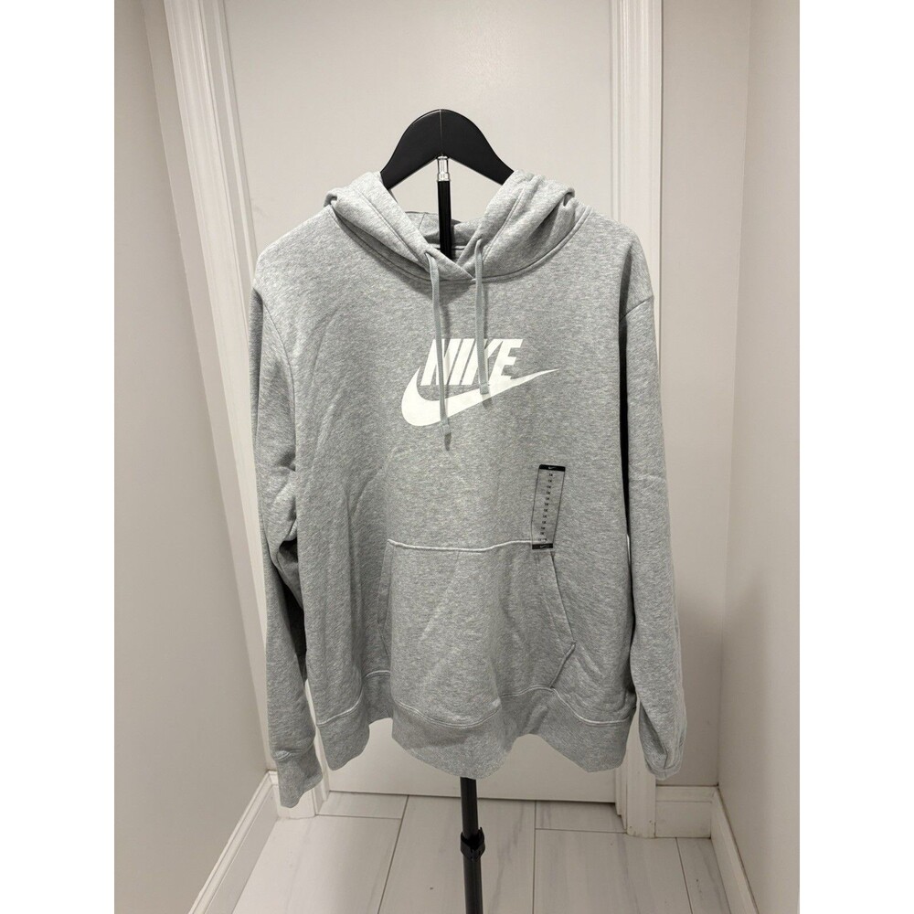 Nike Mens Pullover Heather Grey Hoodie Logo Sweatshirt 1X NWT